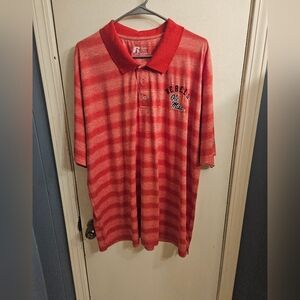 Russell Athletic Red Striped Men's Ole Miss Polo Shirt 2XL